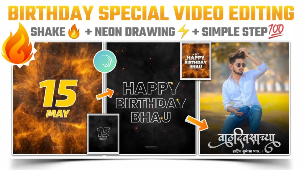 Birthday special video editing in alight motion