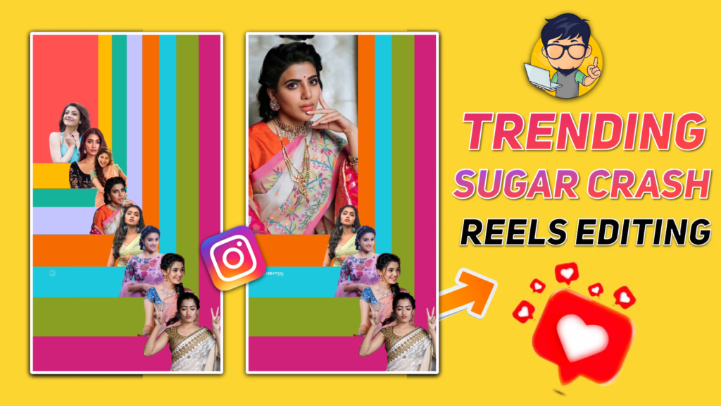 How to create sugar crash trending reel videos