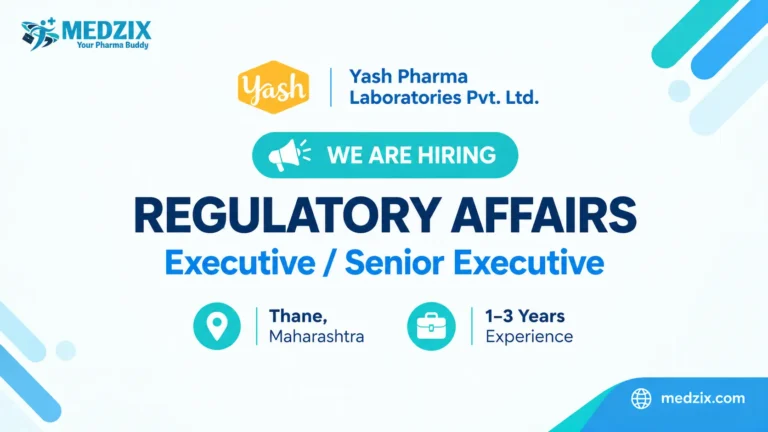 Regulatory Affairs Executive Jobs at Yash Pharma, Thane